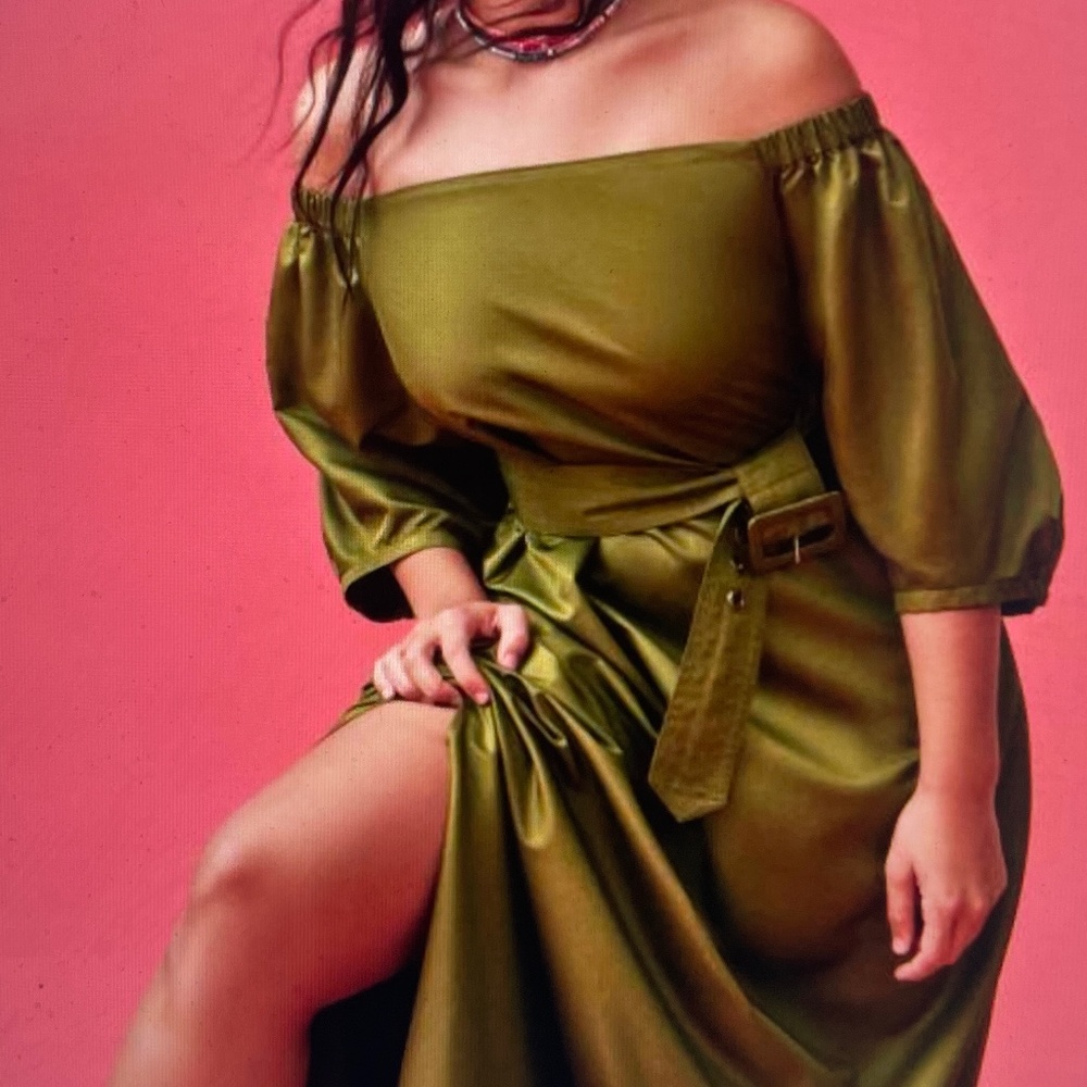 Samant Chauhan Off the Shoulder Utility Dress